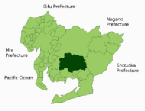 Localização da cidade na província.