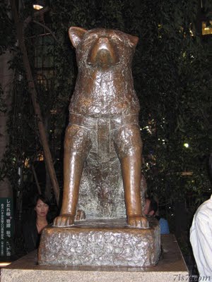 Estátua de Hachiko na estação de Shibuya.