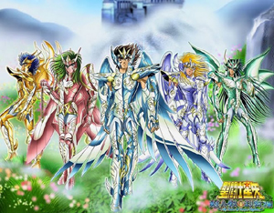 Seiya, Hyoga, Shiryu, Ikki e Shun.