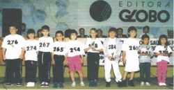 1998 –  Cena do 40º Campeonato Brasileiro de Soroban – Turma D, crianças de 3 a 8 anos de idade -  Salão da Editora Globo – Jaguaré – São Paulo